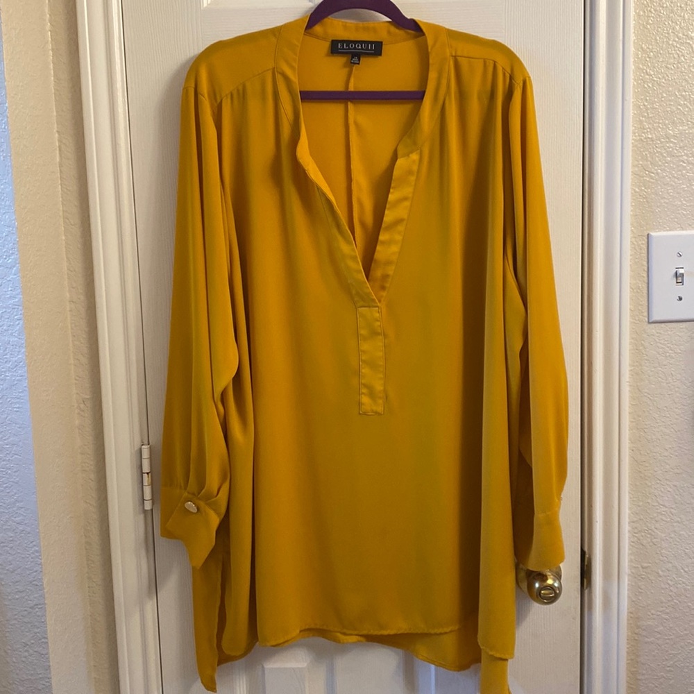ELOQUII mustard tunic size 24